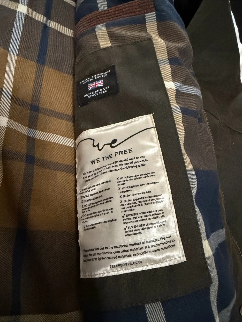 NWOT Free People We the Free Cori Waxed Olive Green Utility Jacket Women’s Small